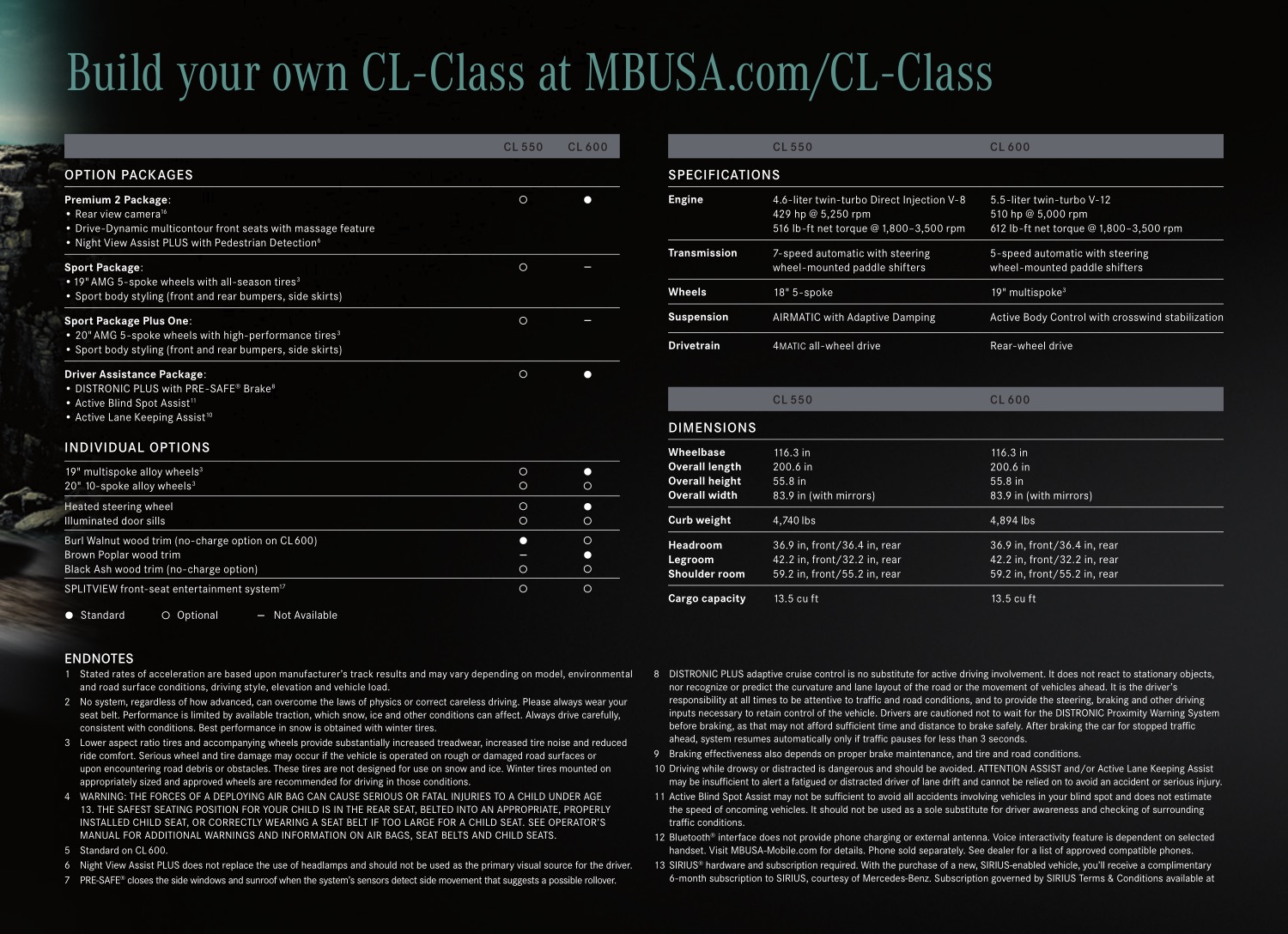 2011 Mercedes-Benz CL-Class Brochure Page 9